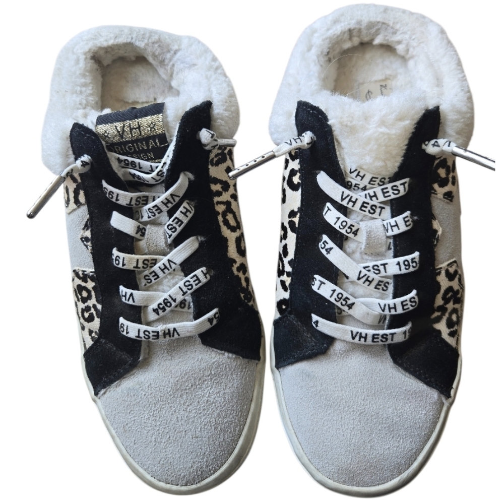 Vintage Havana Cheetah Sherpa Sneaker Mules Size W 7.5